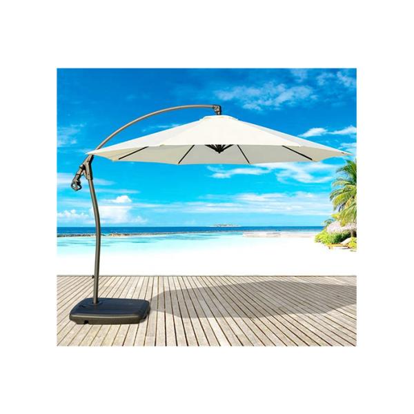 Aluminum 8 Ribs Round Cantilever Parasol Umbrella Sunblock And Strong UV Protection