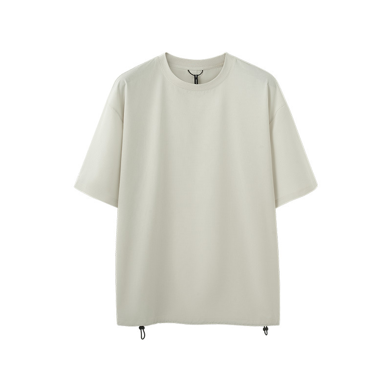 Customized Outdoor Breathable Perforated Fabric T-shirt Solid Sporty Short Sleeve New Spring Summer Quick-drying Cool Feeling