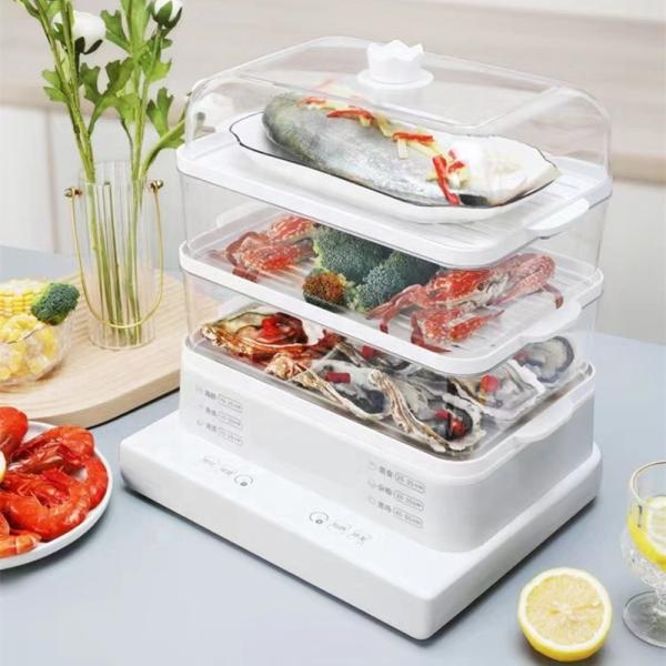 Multifunctional Large Capacity 3 Layer Cooking Steamer Pot Electric Food steamer Pot With Visualization lid