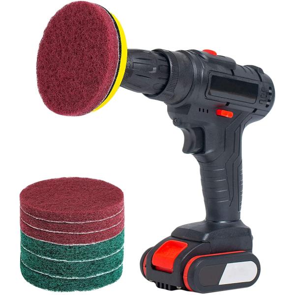 Drill Brush 100mm Heavy Duty Scouring Pads 4 Inch Household Cleaning