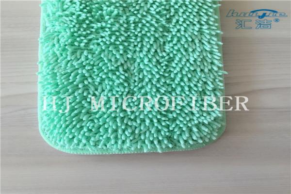 Almofadas pequenas da substituição do espanador das cabeças do espanador da tela de Chenille de Microfiber da cor verde