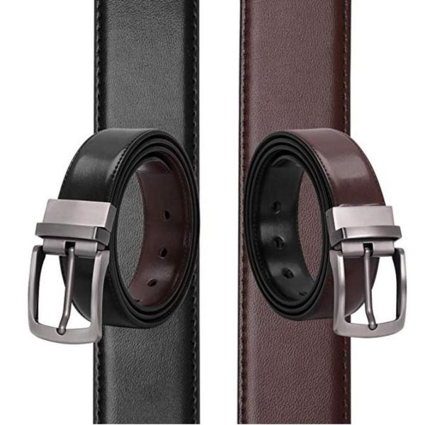 Пояс пряжки Pin брюк джинсов кожаного пояса 3.5cm двойных сторон ротатабельный поддельный