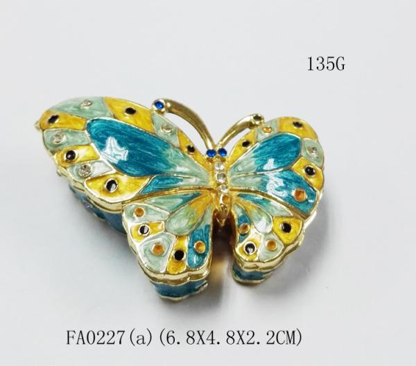 Alloy jewelry metal box butterfly trinket box  for promotion gift
