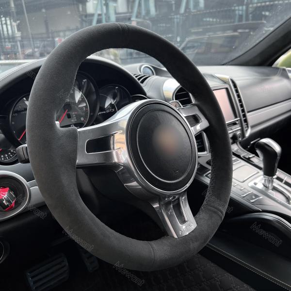 Blue Suede Custom Hand Stitching Steering Wheel Cover for PORSCHE 977 911 991 RS