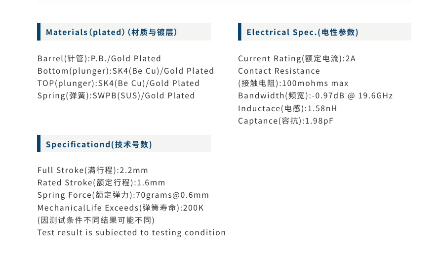 Precision Pogo Pin Probe Double Ended for Electronic Testing