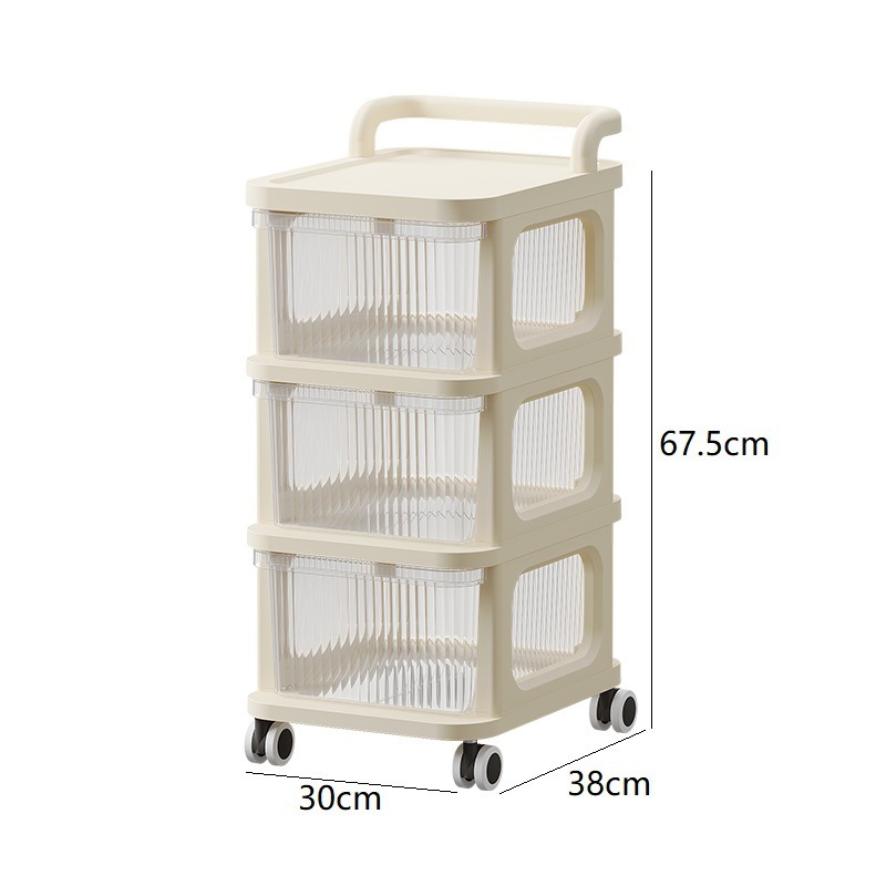 Kitchen Floor Cart Storage Rack Bedroom Baby Snack Storage Shelf Bathroom Multi-layer Mobile Storage Shelf