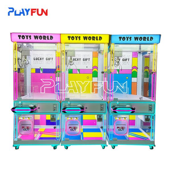Toys World Win Plush Toys Machines USA Market Business Dopamine Transparent Color  the Claw Crane Machine for Sales