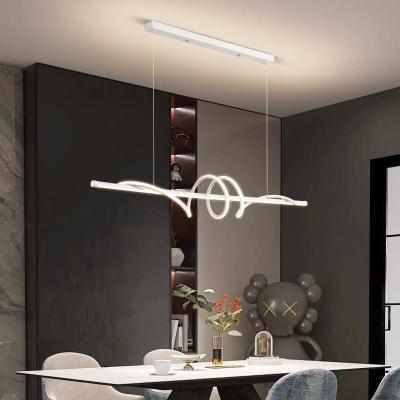 Simple Modern LED Pendant Light Creative Twist LED Strip Light Hanging Chandelier Lights