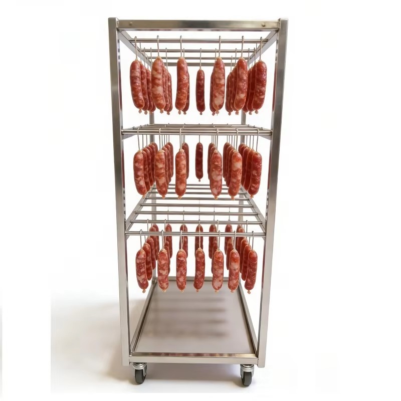 304 Food Grade Stainless Steel Rack Trolley 15 Tier Mirror Polished Rust Resistant Bakery Tray Cart