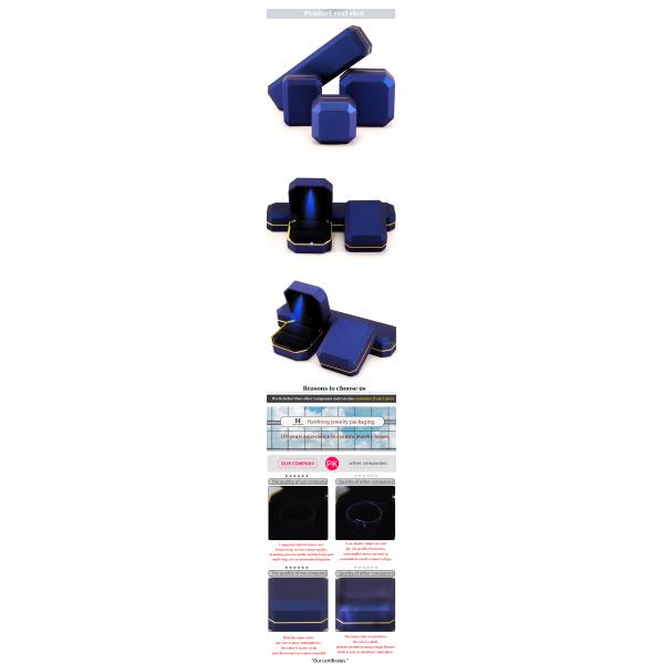 Customizable Exquisite Matte Jewelry Packaging Box Soft Velvet Interior with LED Light