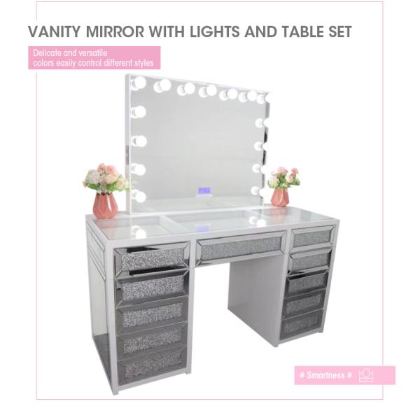 OEM Durable Dressing Room Illuminated Cosmetic Beauty Vanity Mirror with LED Lights