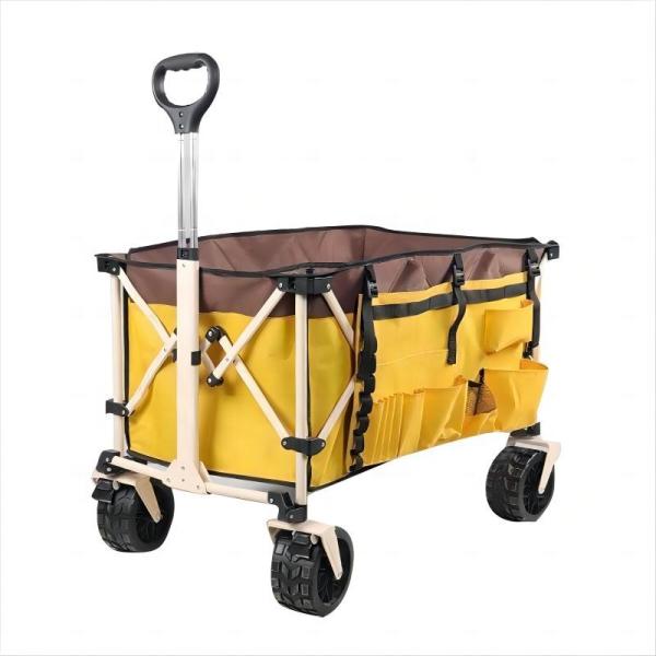 150KG Capacity 4-Wheel Steel Frame Folding Camping Cart