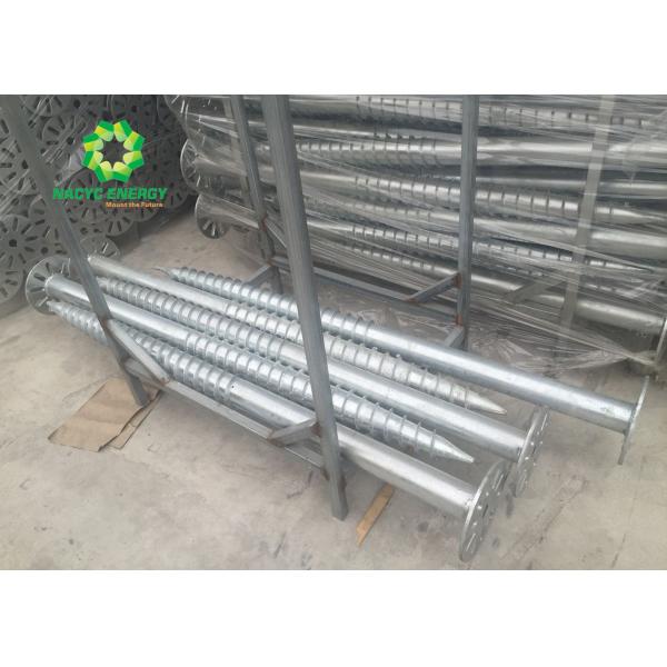 Spiral Solar Ground Screws 76mm Diameter Metal Ground Screw Pole Anchor Type