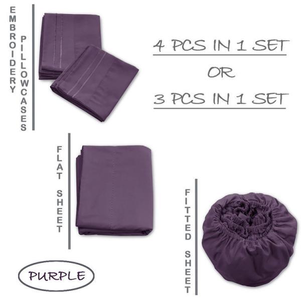Set de lençóis de cama de enchimento de poliéster para coleções de roupas de cama Queen King
