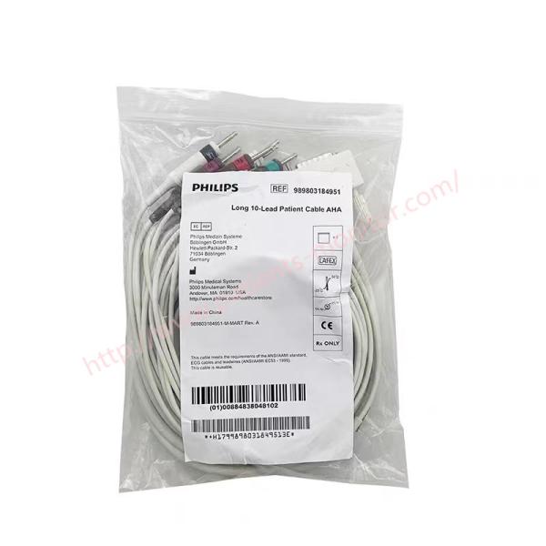 Cabo paciente longo AHA 3,8 M 12,5 ' por muito tempo AAMI 989803184951 de 10 ligações de Pagewriter TC10