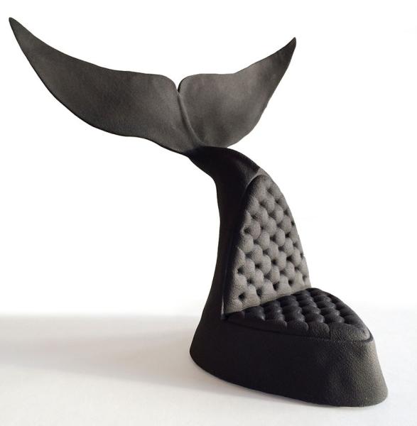 Whale Shape FRP Fiberglass Lounge Chair Replica Durable With Leather Seat