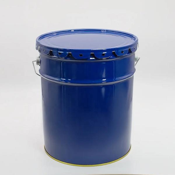 15L Cylindrical Leak Proof Iron Metal Paint Bucket And Lid For Chemical Storage