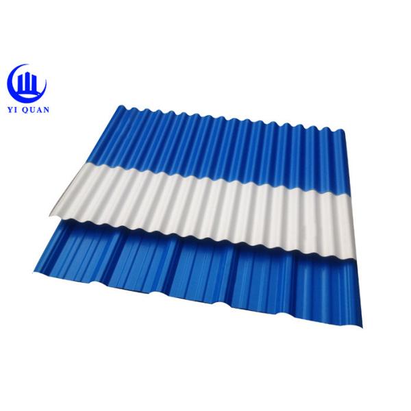 930mm Width Trapezoidal PVC Roof Tiles  Fire Resistance Roofing Sheets