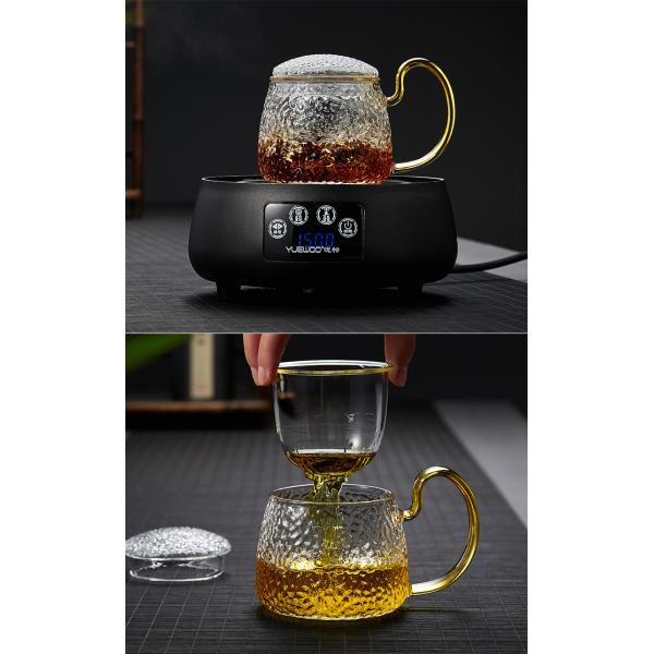 Анти- чашка чая жары 400мл, зацветать/кружка чая свободных лист стеклянная с крышкой