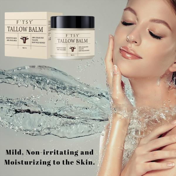 Private Label Skincare Natural Honey Tallow Beef Face Moisturizer Organic Vitamin E Moisturizing Tallow Balm Face Cream Lotion