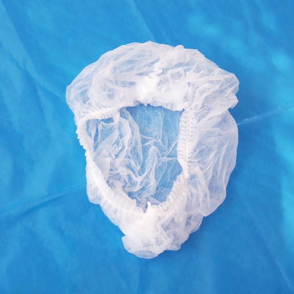 Disposable Non Woven Double Elastic Surgical Mob Cap / Medical Clip Cap / Non-Woven Head Bouffant Cap Hairnets