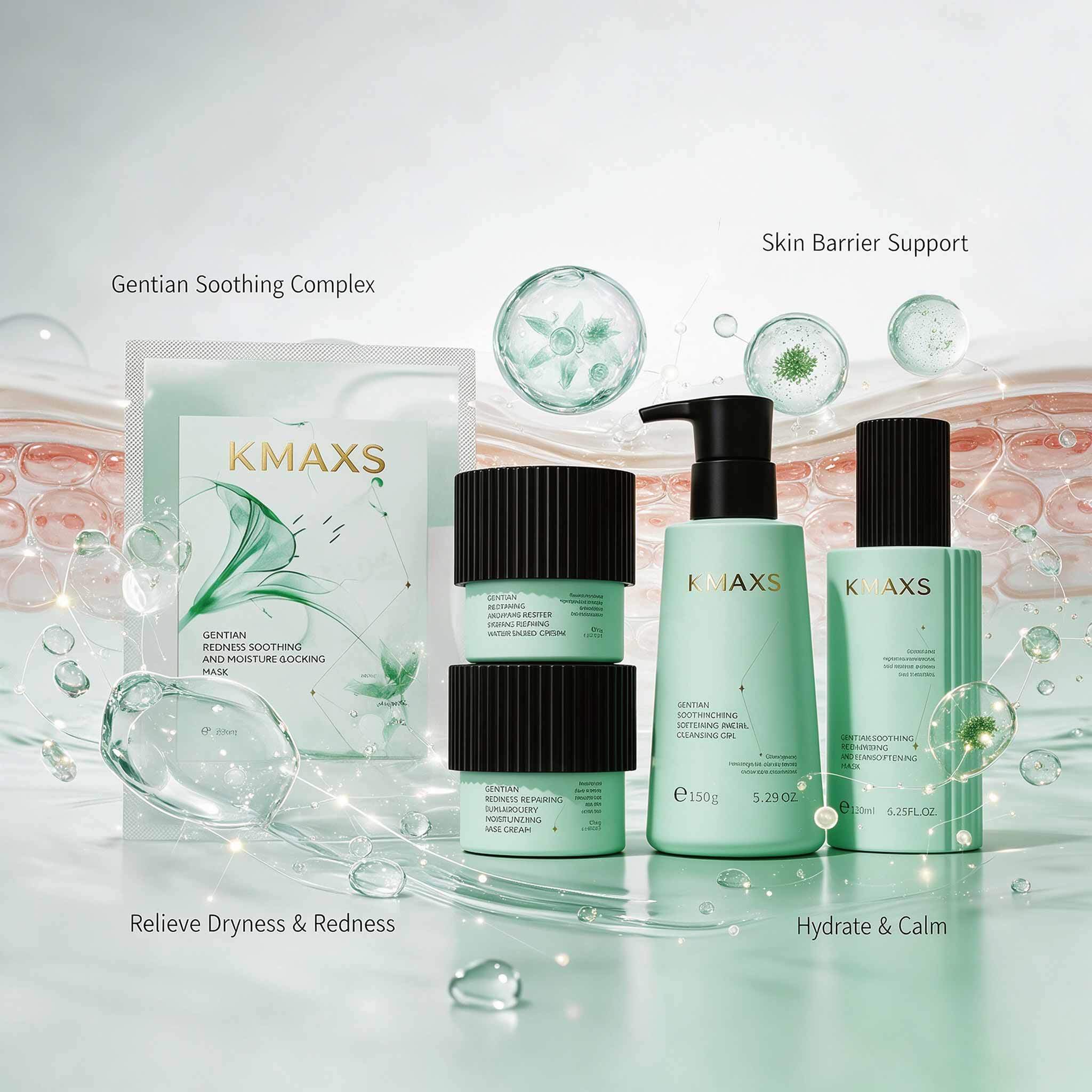 Gentian Soothing Facial Care Set Repair Barrier Sensitive Dry Skin