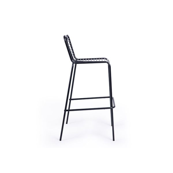 Contemporary Black Wire Counter Stool Space Saving DuPont Galvanized Powder Coating
