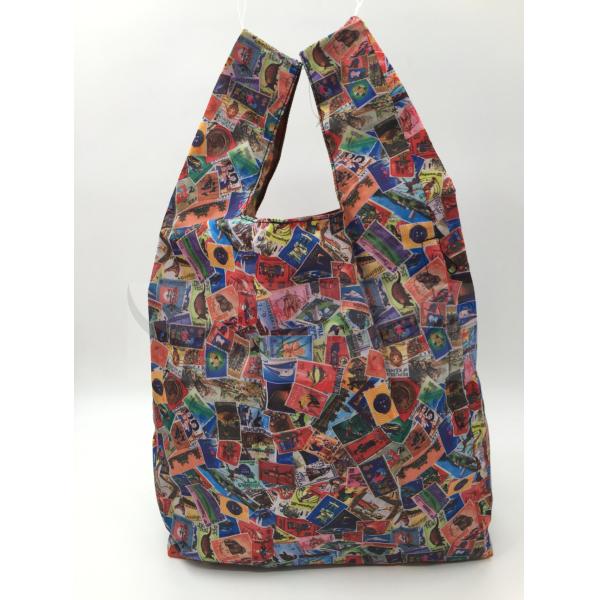 Colorful Folding Pocket Shopping Bag / Reusable Collapsible Shopping Bags