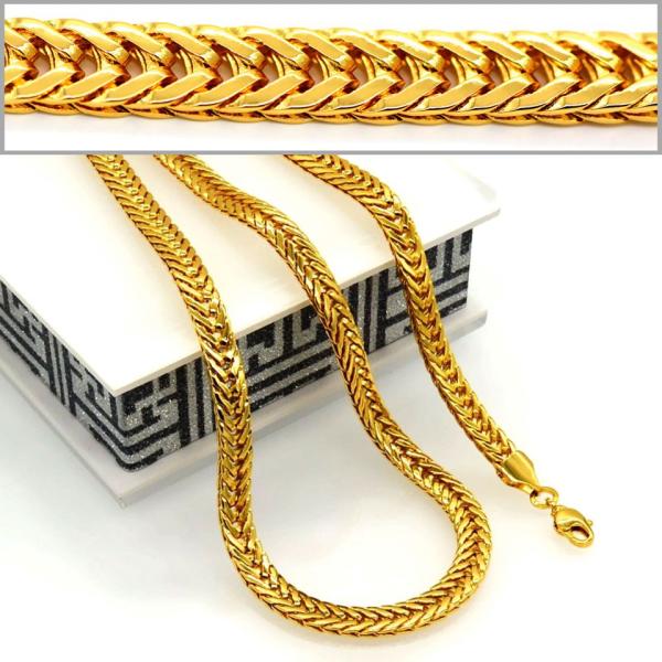 Korean Fishbone chain New Trendy Suitable for men and women Jewelry 18K Real Gold Plated