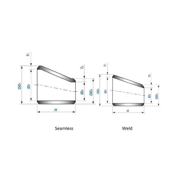 ASME B16.9 Butt Weld Seamless Stainless Steel Pipe Fittings Concentric / Eccentric Reducer