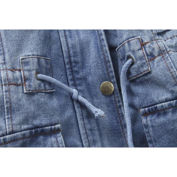 2020 Fur Collar Denim Jacket Winter Waterproof Thick Cotton-padded Hooded Jeans Coat Women