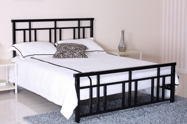 Metal Bed Frame Single Home Furniture Bed with Certifications ISO9001 / ISO14001