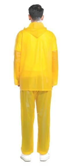 Korean Style Rain Coat High Vis Yellow PVC Rain Suit With Hood