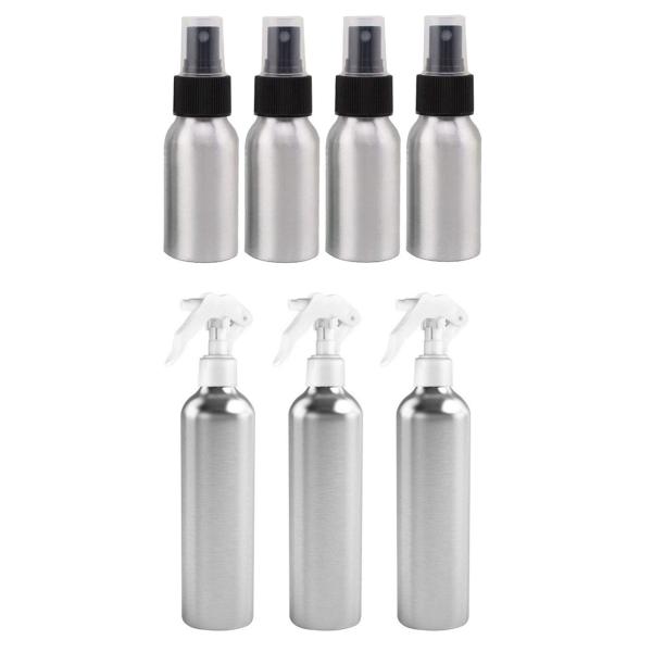 Серебряная алюминиевая бутылка 100ml 200ml 300ml 400ml 500ml брызг насоса