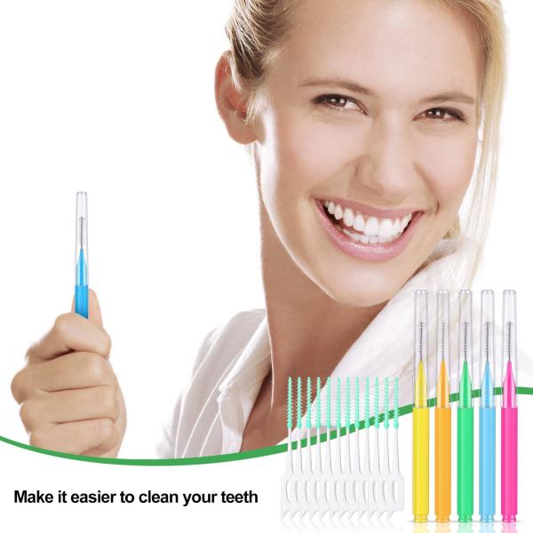 250 Pcs Interdental Brush Set Oral Hygiene Cute Color Plaque Removal Custom Design