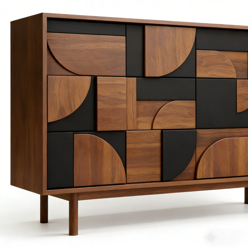 Modern Wooden Sideboard Buffet Cabinet with Drawers & Doors for Dining Room & Living Room Entryway Storage Kitchen Cabinets
