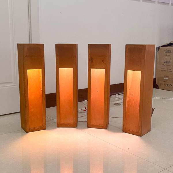 Iluminação de jardim Led Bollard luz Elétrica ou aço Corten Solar