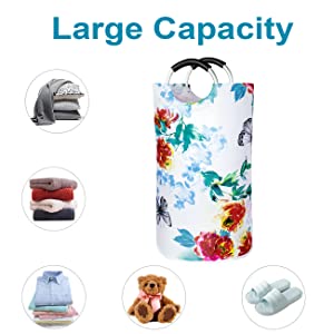 Laundry Baskets with Easy Carry Handles, Hamper, Folding Washing Bins, Family Laundry Room Bathroom
