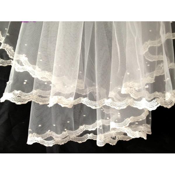 Embroidery  lace with bead   Ivory/White Bridal Veil with Rhinstone Wedding Accessories