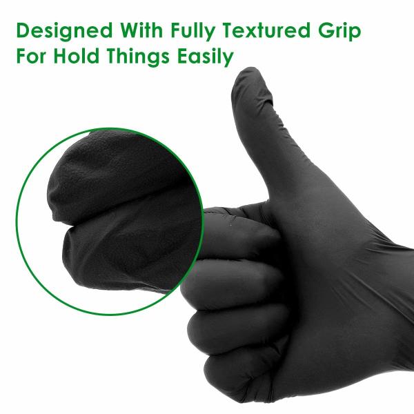 Latex Free Disposable Medical Gloves Anti Allergic High Wear Resistant Black Color