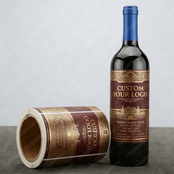 Luxury Upscale Logo Customized Whisky Rum Vodka Spirits Label Stickers Factory Direct Fast Delivery Gold Foil Embossing