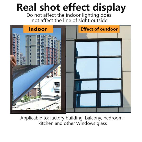 Película de vidrio de perspectiva unidireccional Casa Balcón Cocina Protección solar Escudo de privacidad Película de aislamiento térmico Adhesivos de vidrio