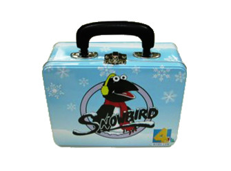 Rectangular CMYK Offset Printing Stationery Tin Box With Handle