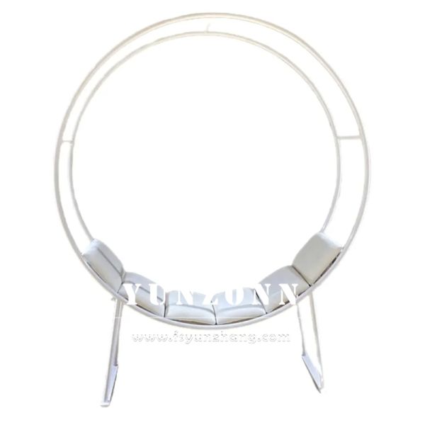 Modern Lover Seat Wedding Planner Throne Chair Gold Frame Couple Sofa with Leather for Banquets and Bars