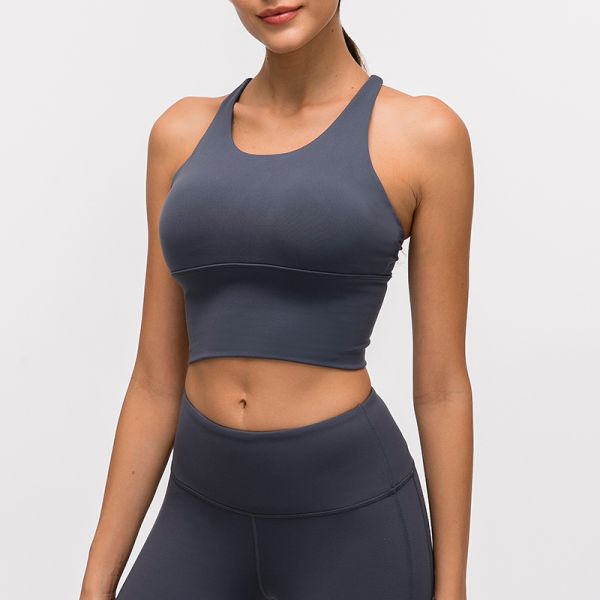 Women's Orange Racerback Sports Bra High Support Moisture Wicking for Yoga