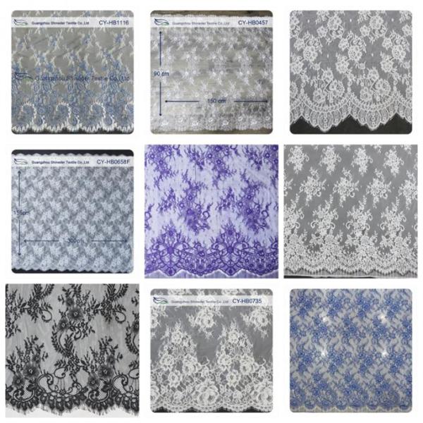 Eco - Friendly White Bridal Nylon Lace Trim 150 * 300CM Decorative Lace Trim