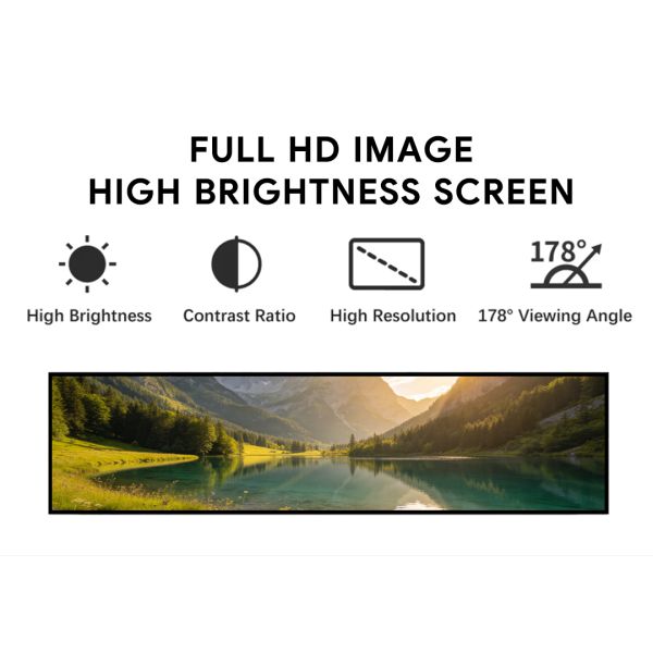MJK 4K LCD Stretched Bar Digital Poster Advertising Display with Animation 23.6 Inch Built-In CMS Retail Shelf Monitor Strip