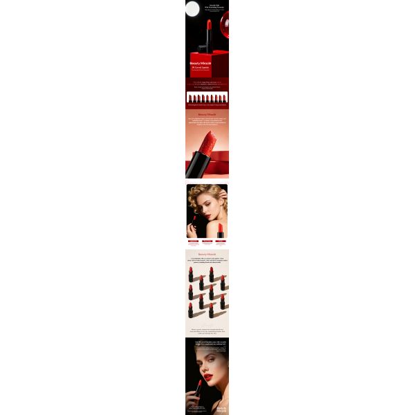 OEM New Trendy Glossy  Red Lipstick with Matte Retro Engraved Pattern Design Long-lasting and Stain-resistant