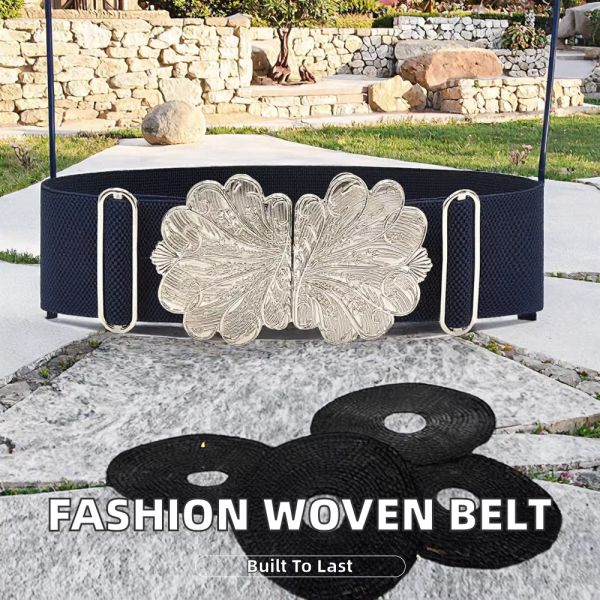 Hot Sale Casual Alloy Buckle Adjustable Elastic Flexible Woven Fashion Women Belts for Wholesale Price