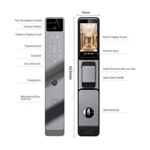 Glomarket Tuya Biometric Face Recognition Door Smart Lock